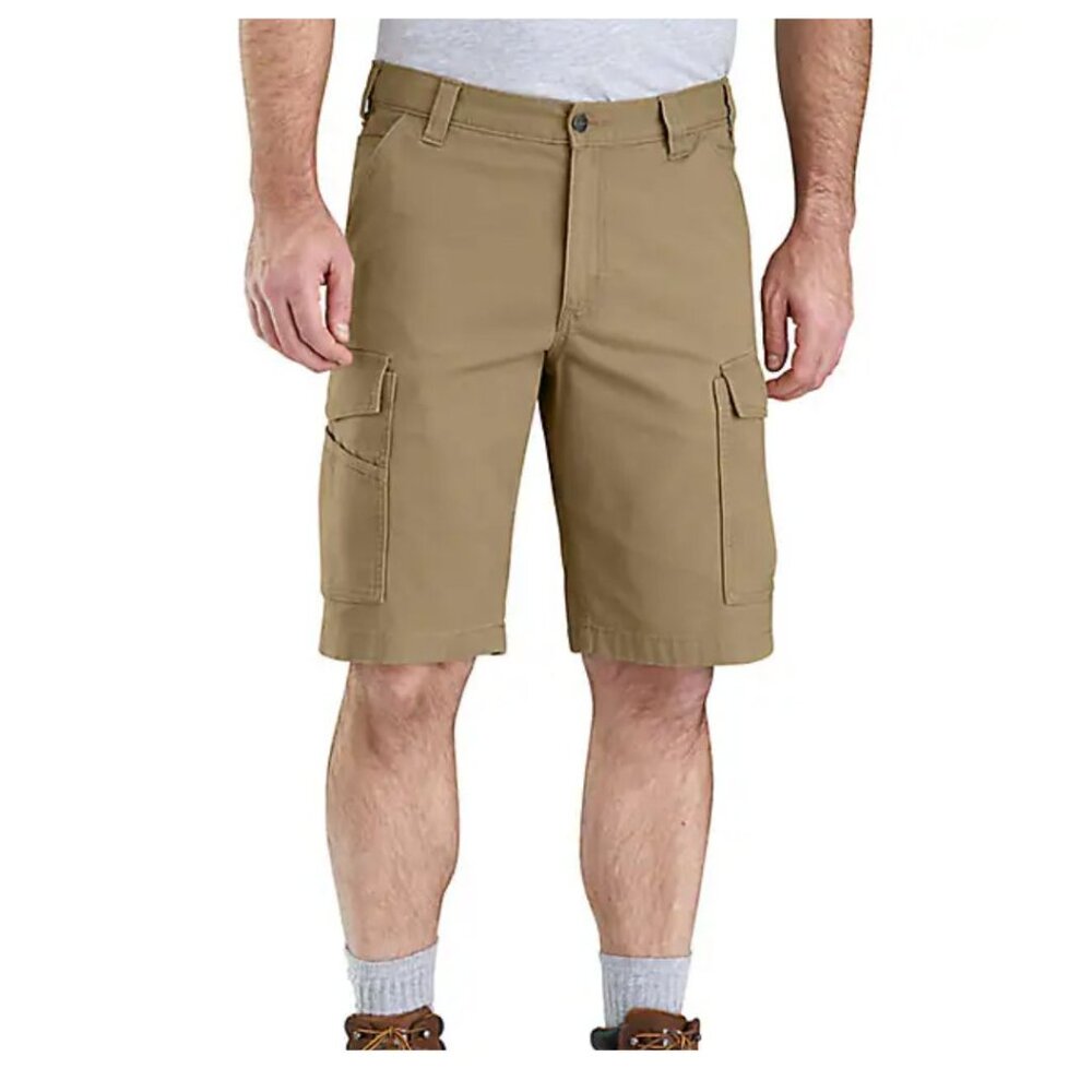 Men's CARHARTT "Rigby" Cotton Canvas Relaxed Cargo Shorts Dark Khaki Men's 40